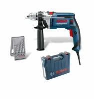 Дрель ударная Bosch GSB 16 RE 750 Вт + Набор сверл, кейс, 060114E501