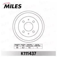 Барабан тормозной HYUNDAI ACCENT 03- (тагаз) K111437 MILES K111437