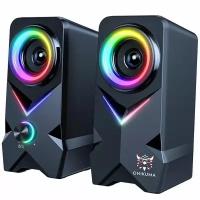 Колонки компьютерные Onikuma L2 Bluetooth c RGB подсветкой, 10 Вт, акустическая система 2.0, питание от USB, черный