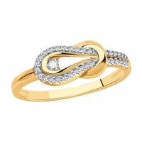 Золотое кольцо Золотые узоры 04-51-0427-00 с цирконием, Золото 585°, размер 17