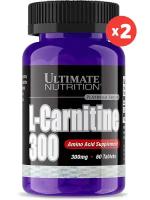 Карнитин в капсулах Ultimate Nutrition L-CARNITINE 300 2 x 60 таблеток, нейтральный