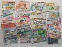 Набор разных банкнот Мира 100 штук Азия Африка Европа Острова Америка UNC
