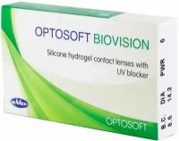 Контактные линзы Optosoft BioVision,(6 линз), 6 шт., D -4.25, 8.6, Ежемесячные