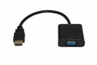 Переходник HDMI - VGA(G) J3.5-J3.5 конвертер гибкий шнур, черный