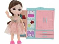 Кукла шарнирная Funky Toys Малышка Лили, игровой набор гардеробная, 16 см