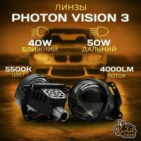 Светодиодные линзы PHOTON VISION 3.0 BI LED (H4,H7,HB3,HB4,HELA3) 40-50W. 12-24V. 5500К. 4000Lm