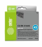 Заправочный набор Cactus CS-RK-51645, для HP, 30мл, черный