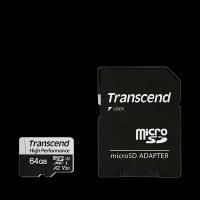 Карта памяти Transcend MicroSDXC High Endurance 350V 64 Гб UHS-I Class 1 (U1), Class 10 TS64GUSD350V