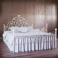 Кованая кровать Марьям 160х200 в белом цвете