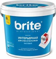 Краска для стен и потолков матовая BRITE PROFESSIONAL база С банка 0,9 л