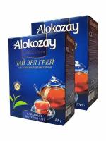 Чай листовой черный Alokozay - бергамот, Эрл Грей, цейлонский рассыпной - 2 пачки по 100 г