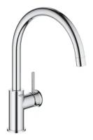 Смеситель для кухни Grohe BauClassic 31535001 с высоким C-образным изливом, хром