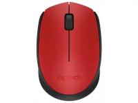 Мышь беспроводная Logitech M170, 1000dpi, Wireless, Красный/Черный, 910-004648