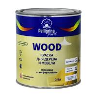 Краска для дерева и мебели Pelligrina Pearl Wood, акриловая, база A, белая, 0,9 л