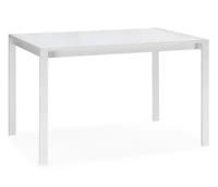 Стеклянный стол Woodville Линдисфарн 120(170)х80х75 белый кристалл / белый