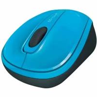 Мышь Microsoft Wireless Mobile Mouse 3500 Cyan Blue голубой оптическая (1000dpi) беспроводная USB для ноутбука (2but)