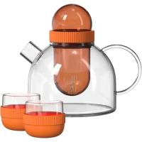 Заварочный чайник 800мл и две чашки 95мл Kisskissfish BoogieWoogie Teapot with cups TEAP06-U, оранжевый