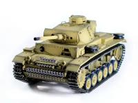 Р/У танк Taigen 1/16 Panzerkampfwagen III (Германия) дым, свет V3 2.4G RTR пустыня