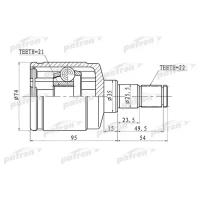 ШРУС внутренний левый 22x35x21 SUZUKI BALENO/ESTEEM SY413/SY415/SY416/SY418/SY419 95-01 Patron PCV1424