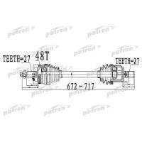 Полуось передний мост слева 27X672X62X27 ABS:48T HYUNDAI SONATA / I45 [GF] 2,0 2,4 09 - KIA OPTIMA [TF] 10 - Patron PDS0507