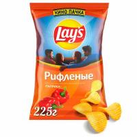 Чипсы Lays 225г паприка рифленые