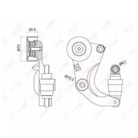 Ролик руч.ремня с кронштейном LYNXauto PT3016