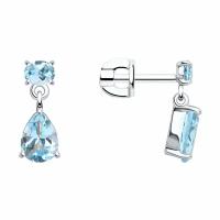 Серебряные серьги Diamant online 261892 с топазом, Серебро 925°