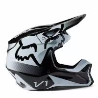 Мотошлем подростковый Fox V1 Leed Youth Helmet (Black/White, YS, 2023 (29729-018-YS))