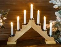 Светильник-горка рождественская "Свет в окошке" на 7 свечей, 30х40 см, Kaemingk