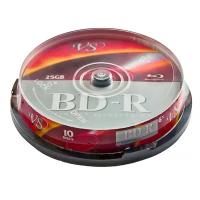 Носители информации Blu-ray BD-R, 6x, VS, Cake/10, VSBDR4CB1002