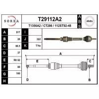 EAI T29112A2 (32731T) привод правый 917mm abs\ Citroen (Ситроен) xm, Peugeot (Пежо) 607 2.0 / 2.2 / 3.0i / hdi 97