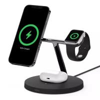 Беспроводная док-станция Belkin BOOST↑CHARGE PRO 3-in-1 Wireless Charger with MagSafe Black