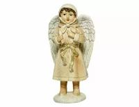 Рождественская статуэтка ребёнок-ангел со свечой, полистоун, 18.5 см, Kaemingk (Decoris)