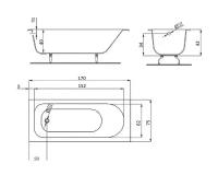 Чугунная ванна Aqualux Anatomic ZYA 9-4 170х75 с отверстиями под ручки