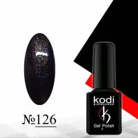 Гель-лак Kodi №126, черный цвет, с блестками, 7 мл, 1 шт