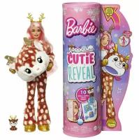 Кукла Барби Barbie Cutie Reveal Winter Wonderland Fawn HJL61 в костюме оленя