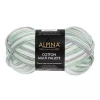 Пряжа ALPINA "COTTON MULTI PALLETE" 50% хлопок, 50% акрил 50 г 205 м №04 белый-мятный-св.серый