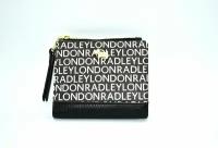 Кошелек Radley London черный с лого надписями по всей передней поверхности Small Bifold Leather Wallet - Scottie Terrier