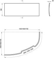 Фронтальная панель для ванны Ravak Asymmetric 170см, арт. CZ49100000, правая