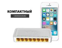 Коммутатор сетевой сплиттер MyPads Fast Switch 8x100Mb восьмипортовый 10Mbps/100Mbps неуправляемый 1,6 Гбит/с