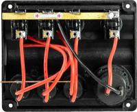 Панель бортового питания 3 переключателя, разъем прикуривателя, индикация, автоматы 10027-BK