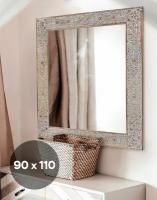 Интерьерное зеркало Etniq в раме Papua Walnut 90x110 см, для ванной, спальни, гостиной, в прихожую, настенное