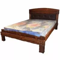 Кровать деревянная ммк-древ "Барин 2" мягкая спинка 200*200 светлый орех