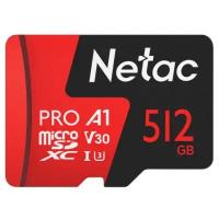 Карта памяти Micro-SDXC 512Gb Netac P500 Extreme Pro NT02P500PRO-512G-R, UHS-I V30 A1 + adapter