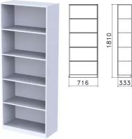 Шкаф (стеллаж) Бюджет, 716х333х1810 мм, 4 полки, серый, 402651-030