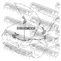 Трос открывания капота TOYOTA CAMRY 01-06, 0199HCMCV30 FEBEST 0199-HCMCV30