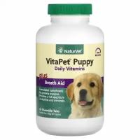 NaturVet, VitaPet Puppy, Daily Vitamins Plus Breath Aid, 60 Chewable Tabs