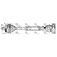 Привод в сборе AUDI A4 I/SKODA/VW PASSAT V 1.8-2.0 95-05 лев. +ABS GSP 203005