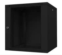 Телекоммуникационный серверный шкаф 19 дюймов настенный 9u 600х450 черный дверь стекло, Alvm-b9.450b