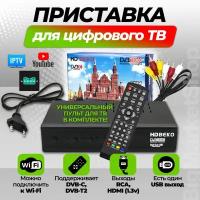 ТВ-тюнер/ ТВ-ресивер T8000 приставка для цифрового ТВ/ цифровая приставка/ ТВ приставка/ DVB-C/ DVB-T2/ HD/ 5K